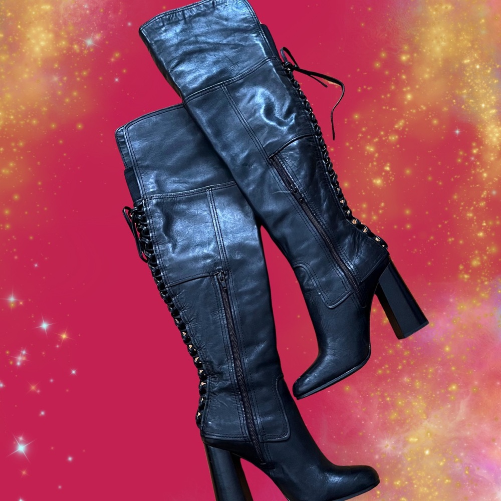 Gorgeous Tall Black Boots Size 8.5 Vince Camuto Women's Leather